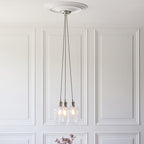 120644 3 Light Pendant Bright Nickel Plate & Clear Glass