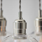 120644 3 Light Pendant Bright Nickel Plate & Clear Glass