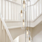 120645 13 Light Pendant Antique Brass Plate & Clear Glass