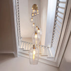 120645 13 Light Pendant Antique Brass Plate & Clear Glass