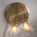 120646 7 Light Pendant Antique Brass Plate & Clear Glass