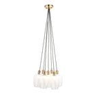 120647 7 Light Pendant Antique Brass Plate & Clear Glass