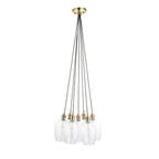 120647 7 Light Pendant Antique Brass Plate & Clear Glass