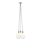 120648 3 Light Pendant Antique Brass Plate & Clear Glass