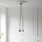 120648 3 Light Pendant Antique Brass Plate & Clear Glass