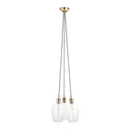 120648 3 Light Pendant Antique Brass Plate & Clear Glass