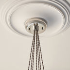120651 7 Light Pendant Bright Nickel Plate & Clear Ribbed Glass