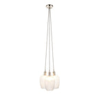 120652 3 Light Pendant Bright Nickel Plate & Clear Ribbed Glass