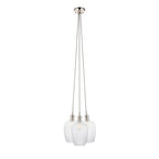 120652 3 Light Pendant Bright Nickel Plate & Clear Ribbed Glass
