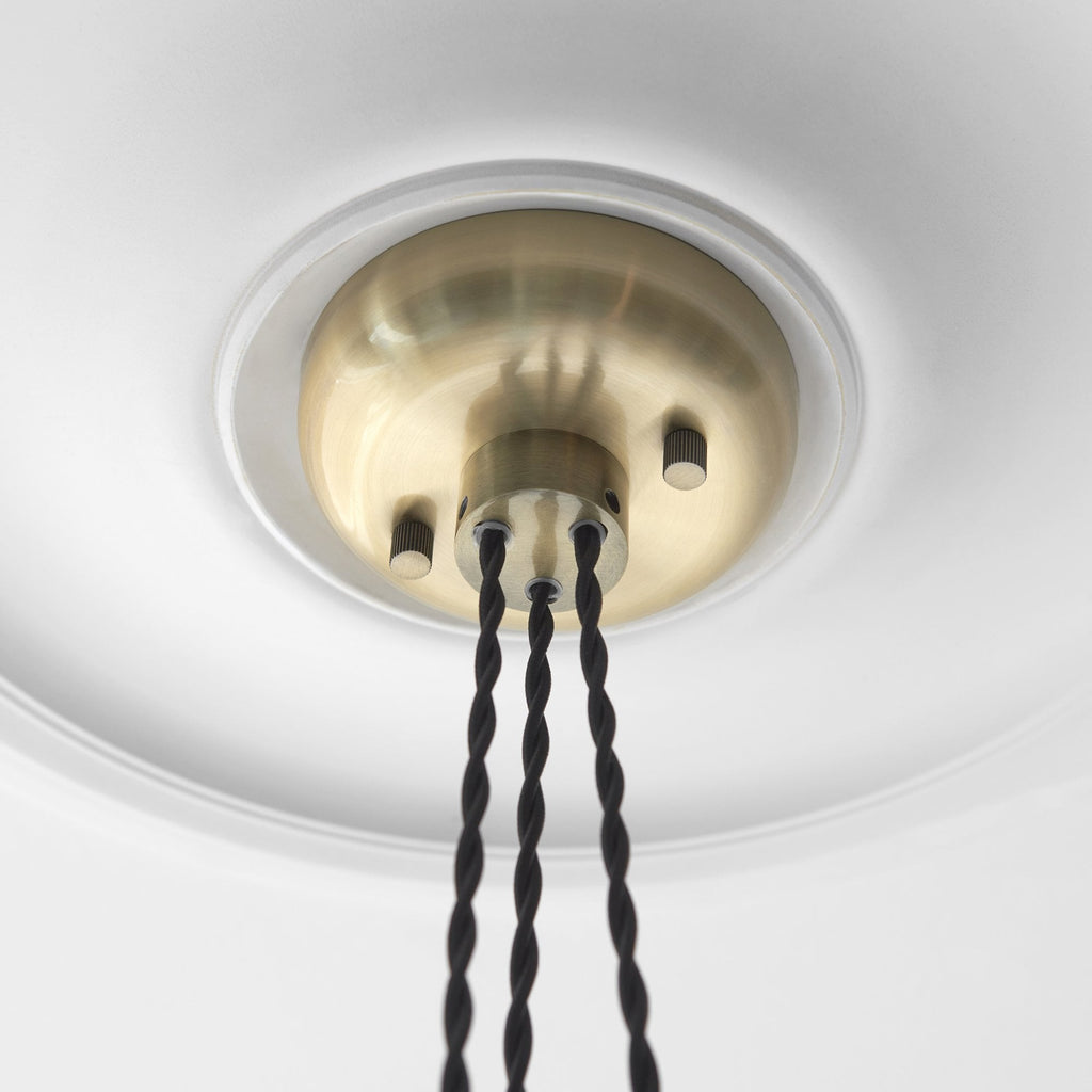 120656 3 Light Pendant Antique Brass Plate & Clear Ribbed Glass