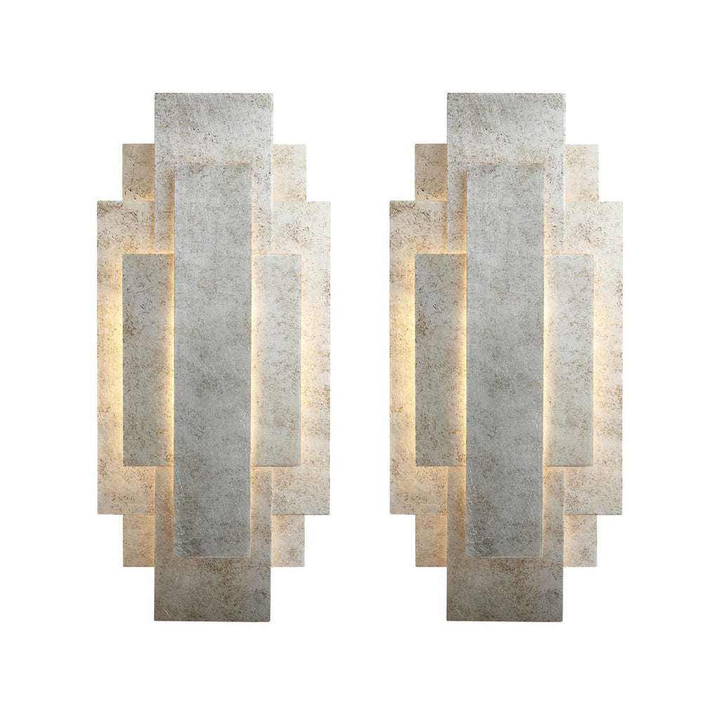 121508 2 Light Wall Light Antique Silver Leaf