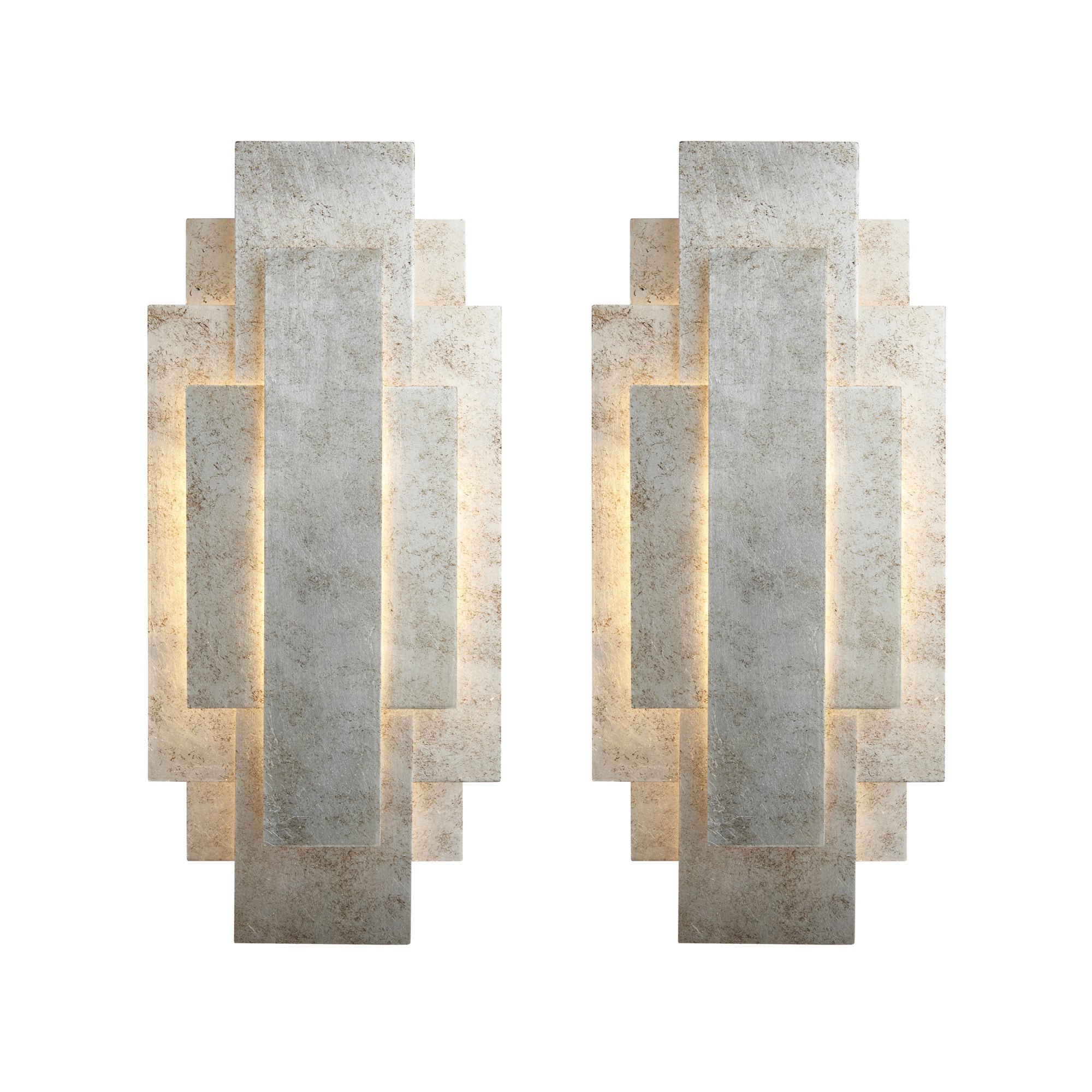 121508 2 Light Wall Light Antique Silver Leaf