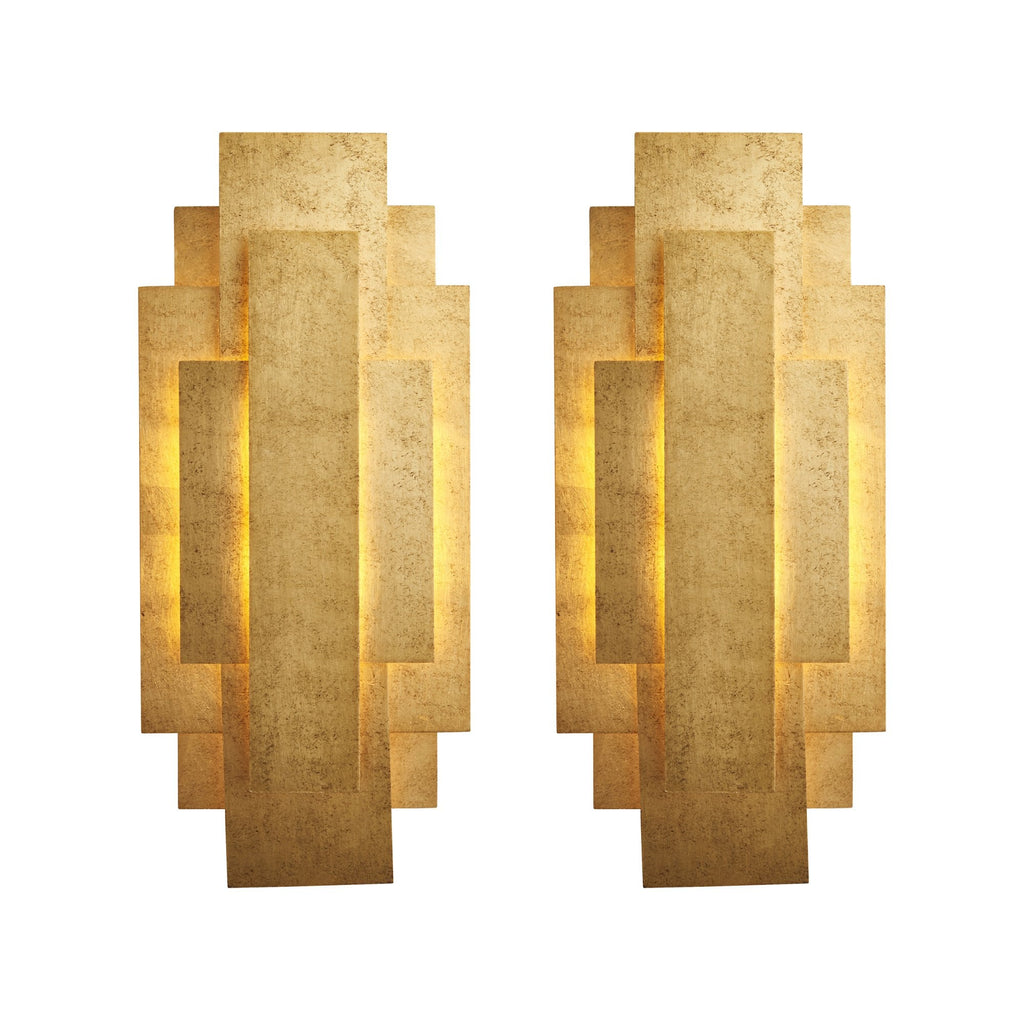 121509 2 Light Wall Light Antique Gold Leaf