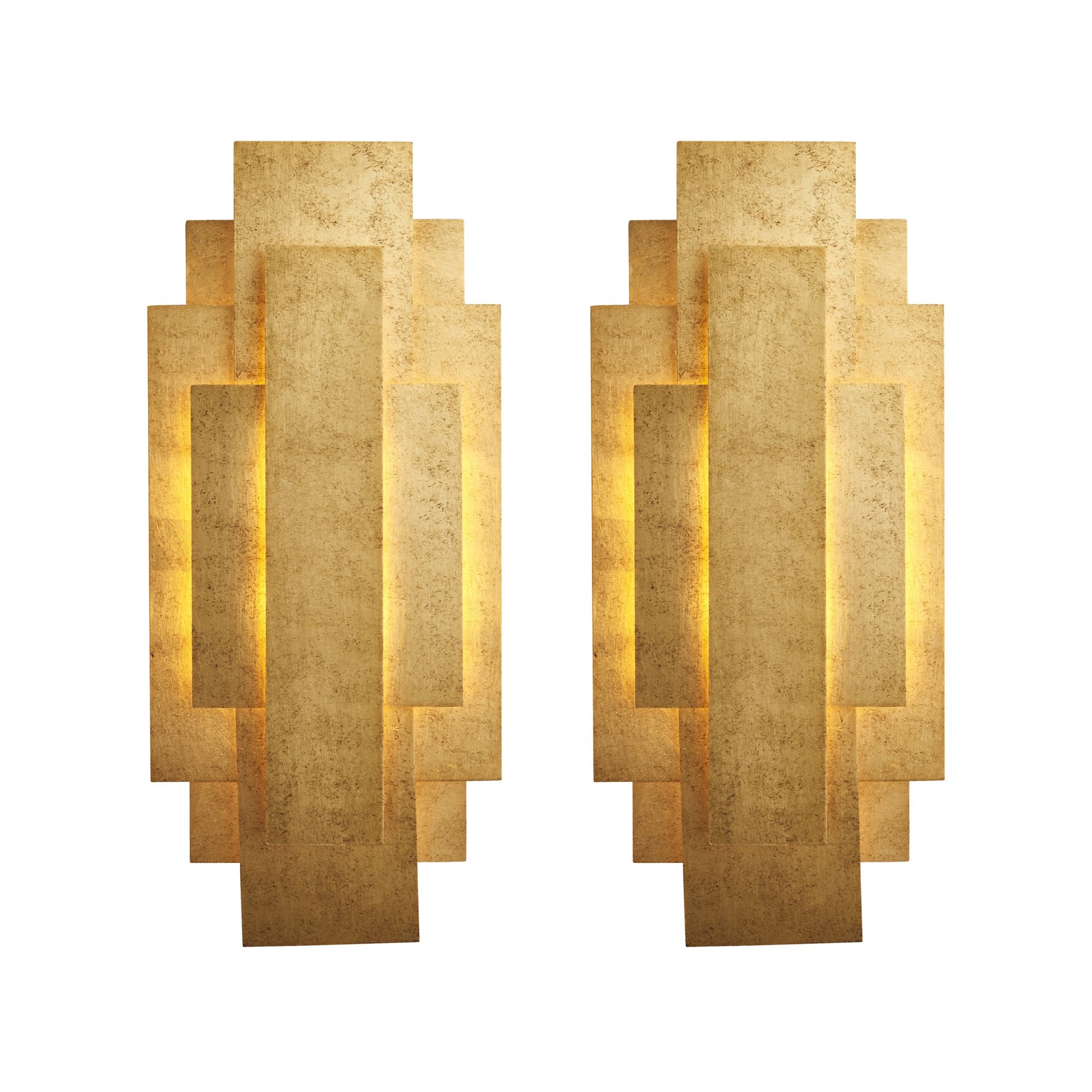 121509 2 Light Wall Light Antique Gold Leaf