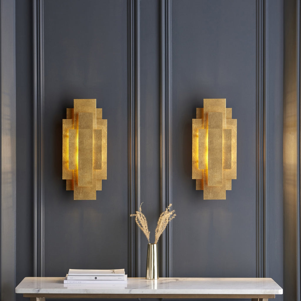 121509 2 Light Wall Light Antique Gold Leaf