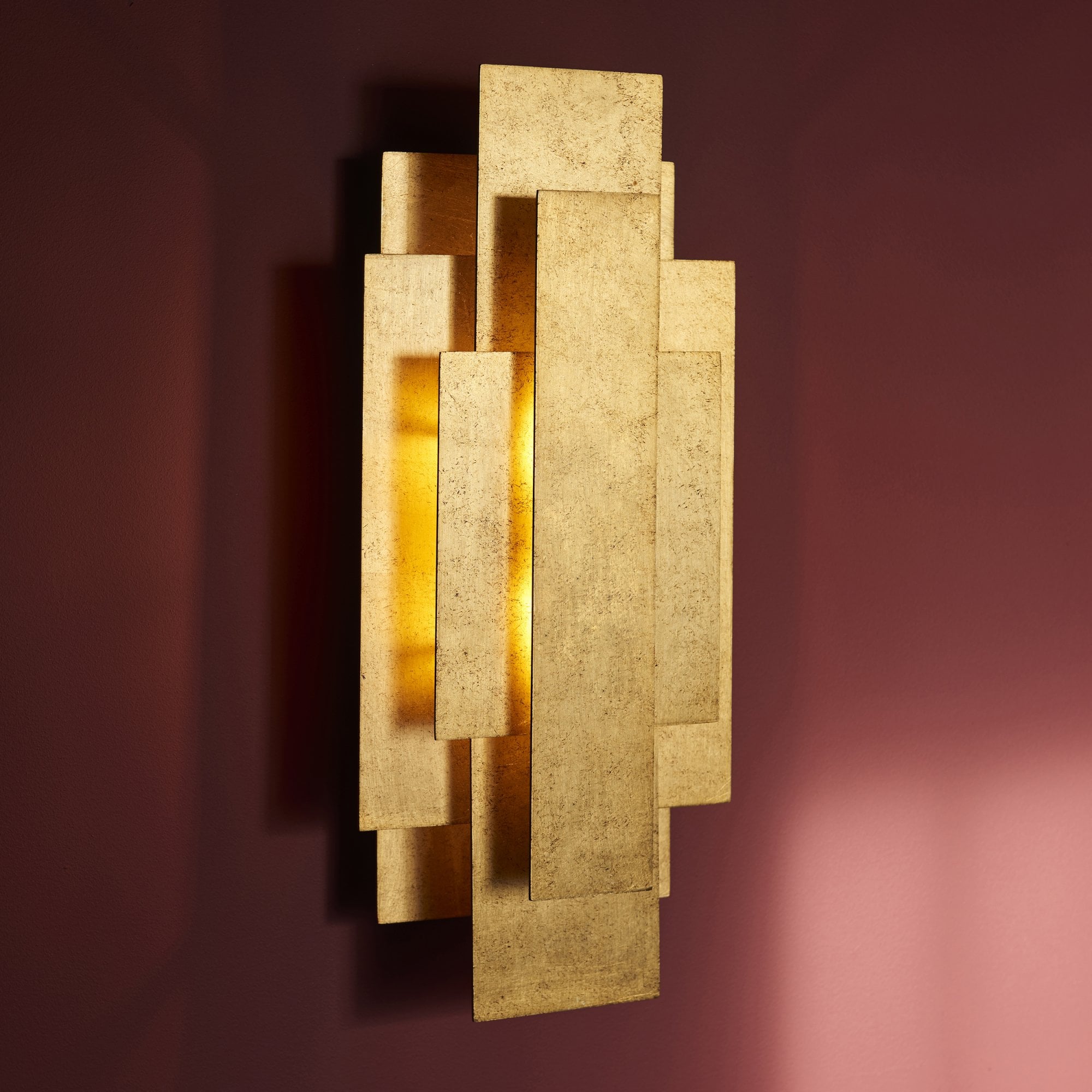 121509 2 Light Wall Light Antique Gold Leaf