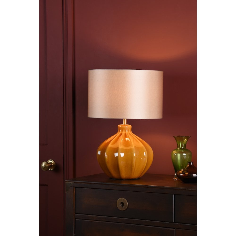 AMR4229-PYR142 Amrita Table Lamp Brown and Antique Brass Base With Shade
