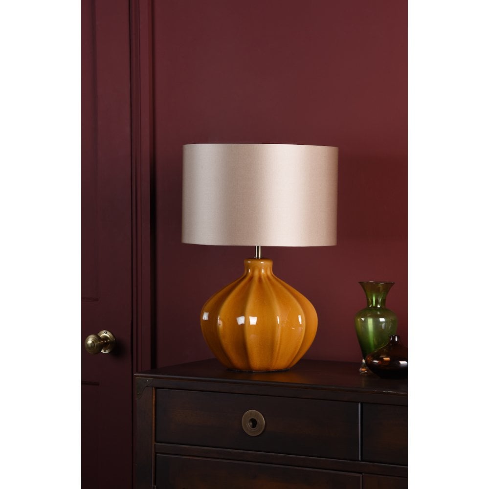 AMR4229-PYR142 Amrita Table Lamp Brown and Antique Brass Base With Shade