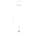 1184020 Ceiling Pendant Suspension Kit Matt Black
