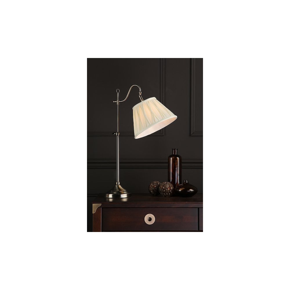 Dar SUF4075/X Suffolk Table Lamp Rise & Fall Antique Brass With Shade