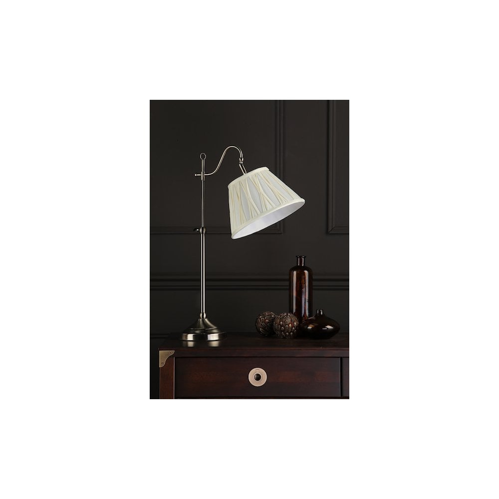 Dar SUF4075/X Suffolk Table Lamp Rise & Fall Antique Brass With Shade