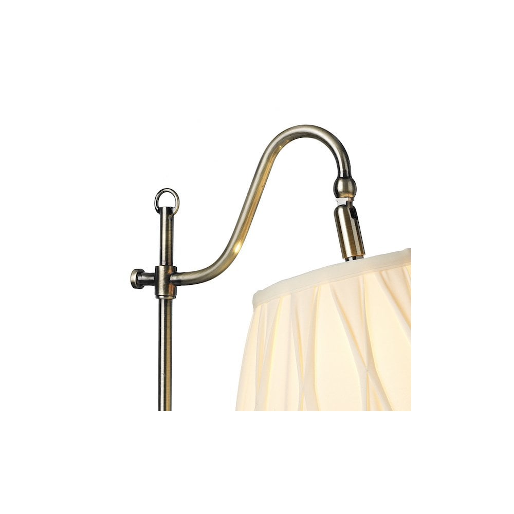 Dar SUF4075/X Suffolk Table Lamp Rise & Fall Antique Brass With Shade
