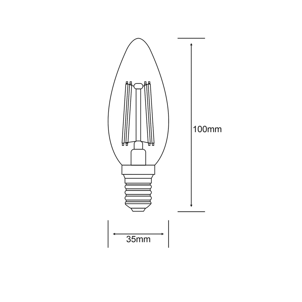 Luxram Pack Of 10 Value Classic LED Candle E14 Dimmable 4W 3000K Warm White