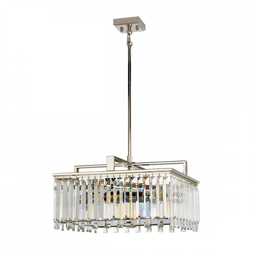 ARIES-4P-L Aries 4 Light Large Chandelier Polished Nickel