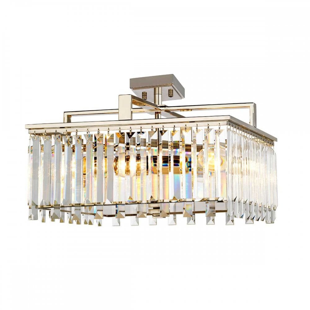 ARIES-4P-L Aries 4 Light Large Chandelier Polished Nickel