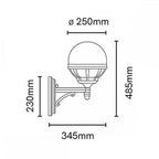 B1-BLACK-C Bologna 1 Light Up Wall Light Black