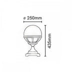 B3-BLACK-C Bologna 1 Light Pedestal Black