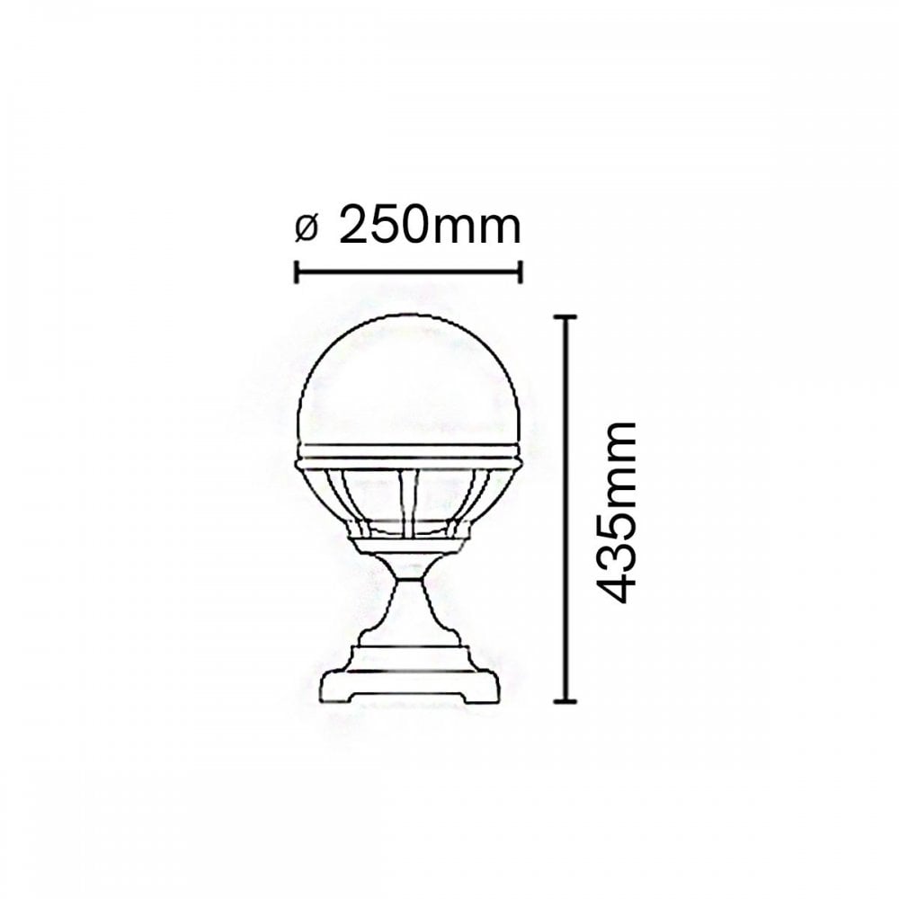 B3-BLACK-C Bologna 1 Light Pedestal Black