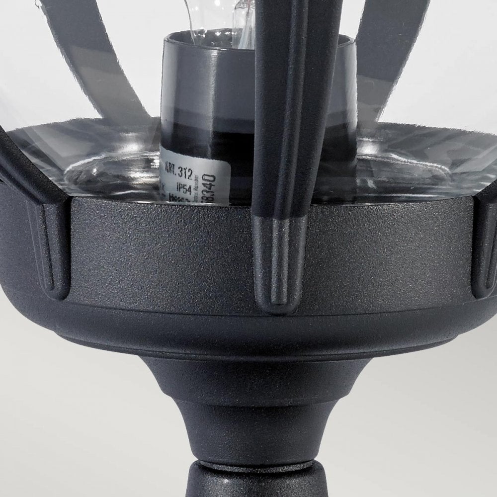 B3-BLACK-C Bologna 1 Light Pedestal Black