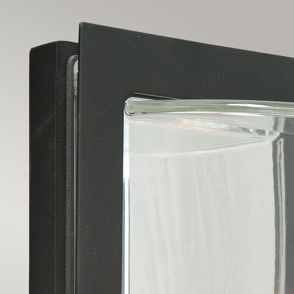 BASEL-E27-BLK-C Basel 1 Light Wall Lantern Black With Clear Glass