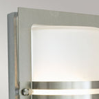 BASEL-E27-S-S-F Basel 1 Light Wall Lantern Stainless Steel With Frosted Glass