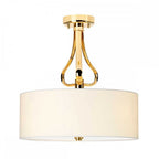 BATH-FALMOUTH-SF-FG Falmouth 3 Light Semi-Flush French Gold/ White Shade