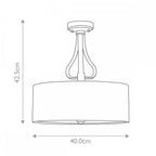 BATH-FALMOUTH-SF-FG Falmouth 3 Light Semi-Flush French Gold/ White Shade