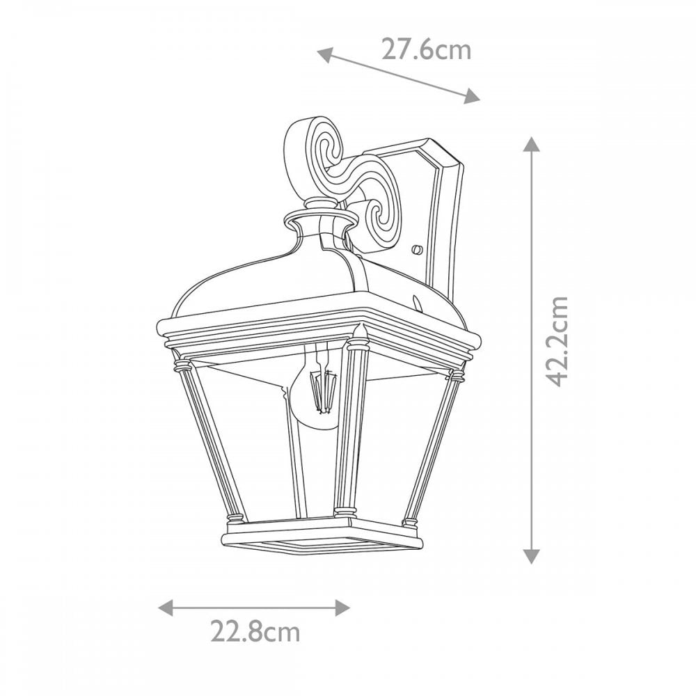 BAYVIEW-2L-BK Bayview 1 Light Large Wall Lantern Black