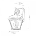 BAYVIEW-2S-BK Bayview 1 Light Small Wall Lantern Black