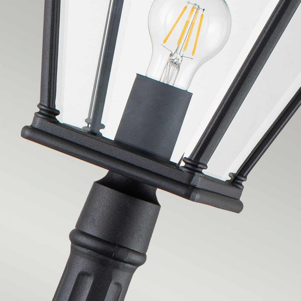 BAYVIEW-4M-BK Bayview 1 Light Medium Pillar Lantern Black