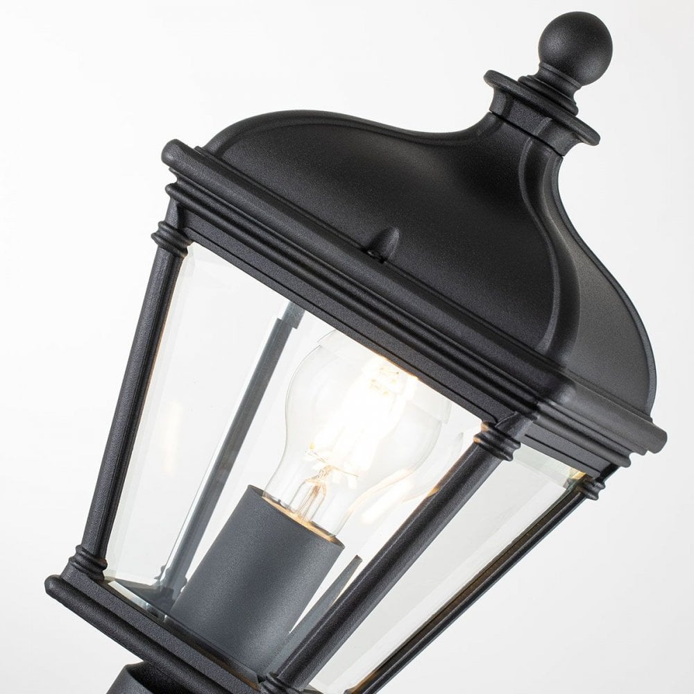 BAYVIEW-4M-BK Bayview 1 Light Medium Pillar Lantern Black