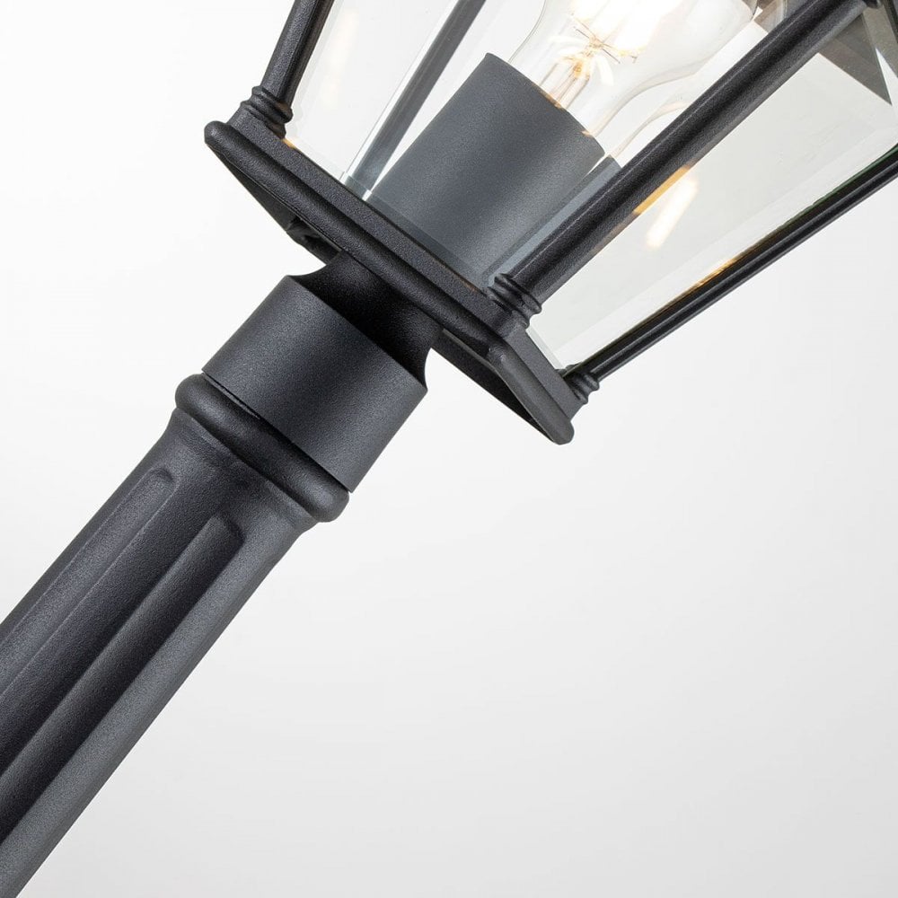 BAYVIEW-4M-BK Bayview 1 Light Medium Pillar Lantern Black