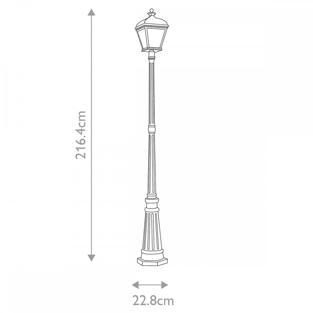 BAYVIEW-5L-BK Bayview 1 Light Lamp Post Black