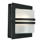 BERN-E27-BLK-F Bern 1 Light Wall Lantern Black With Frosted Glass