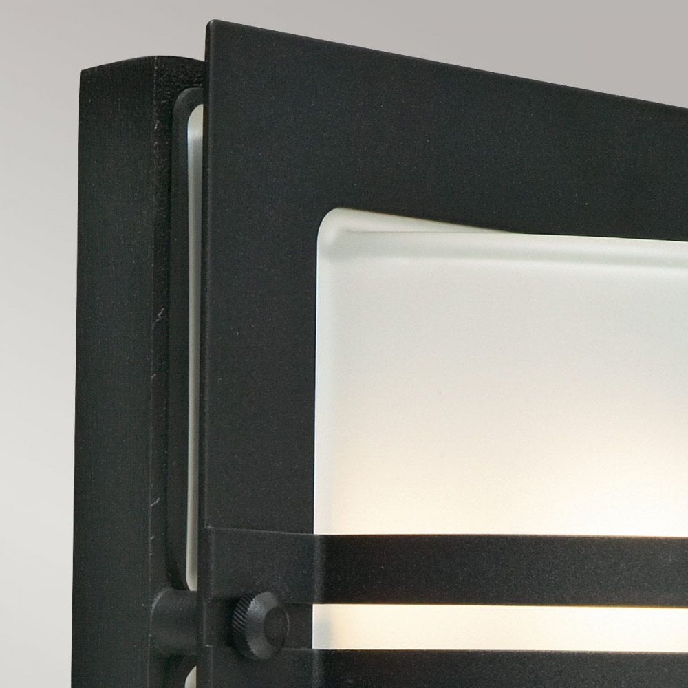 BERN-E27-BLK-F Bern 1 Light Wall Lantern Black With Frosted Glass