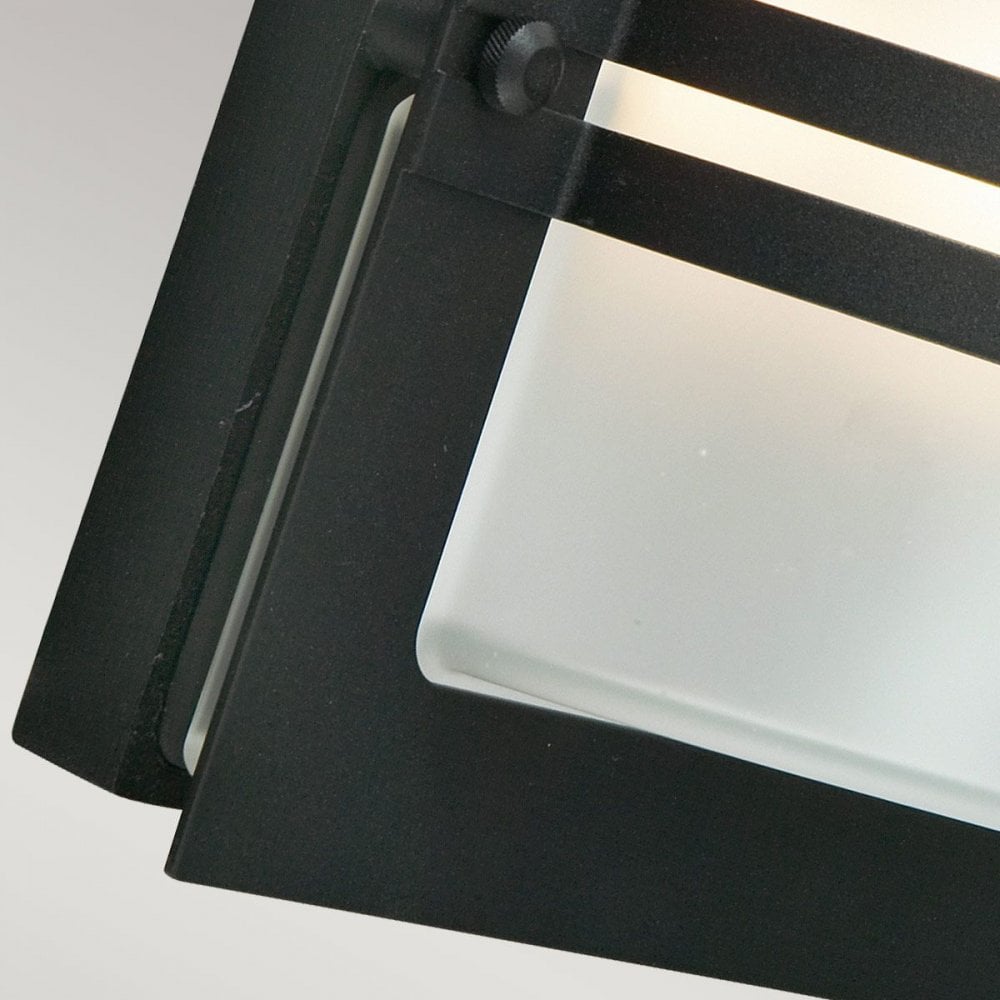 BERN-E27-BLK-F Bern 1 Light Wall Lantern Black With Frosted Glass