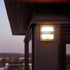 BERN-E27-GAL-F Bern 1 Light Wall Lantern Galvanised With Frosted Glass