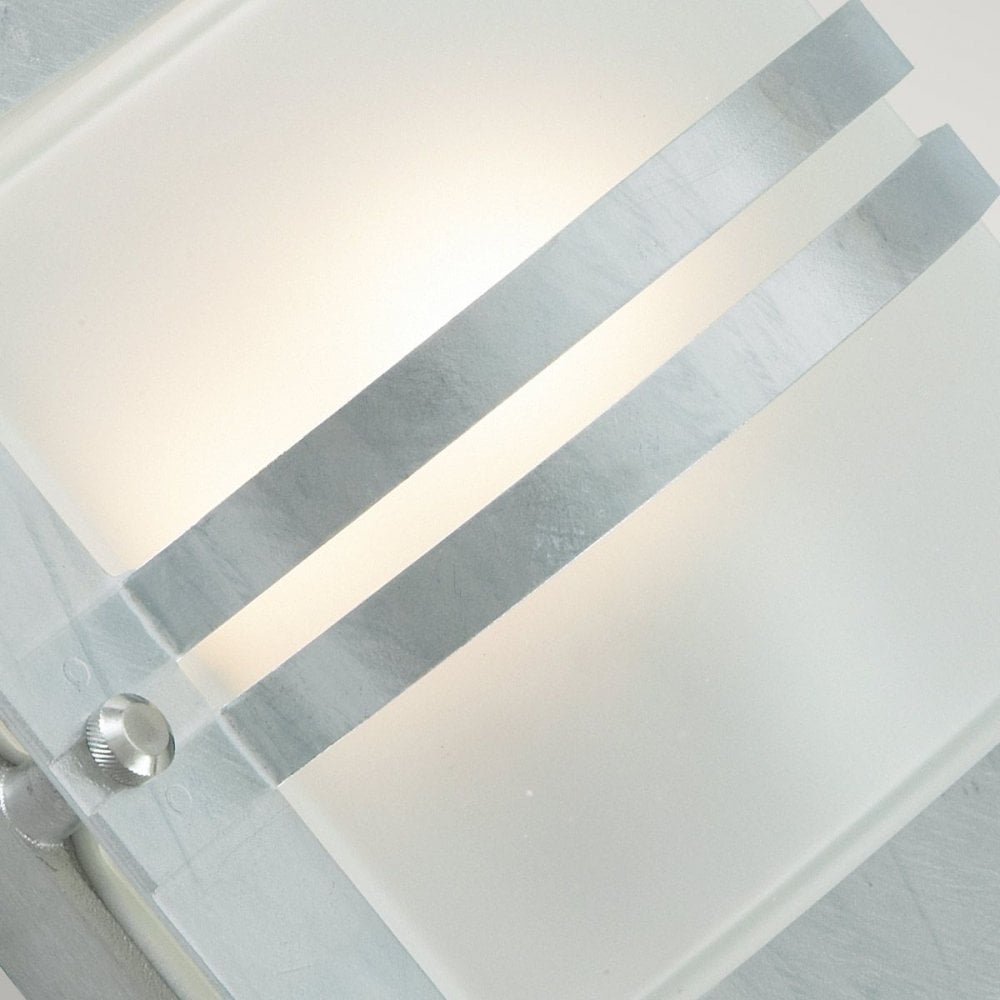 BERN-E27-GAL-F Bern 1 Light Wall Lantern Galvanised With Frosted Glass