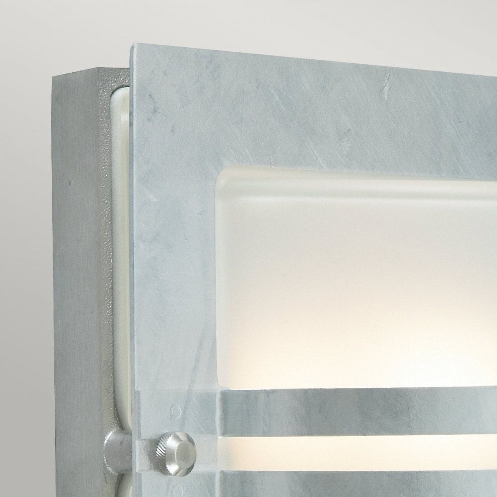 BERN-E27-GAL-F Bern 1 Light Wall Lantern Galvanised With Frosted Glass