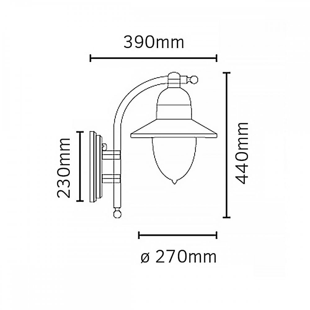 C2-BLACK Como 1 Light Wall Lantern Black